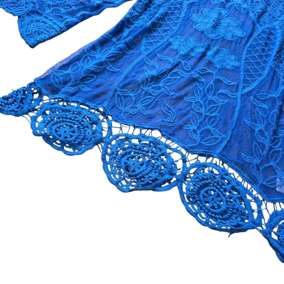 Ethyl Crochet Tunic, Blue, Size XL - Picture 6 of 8